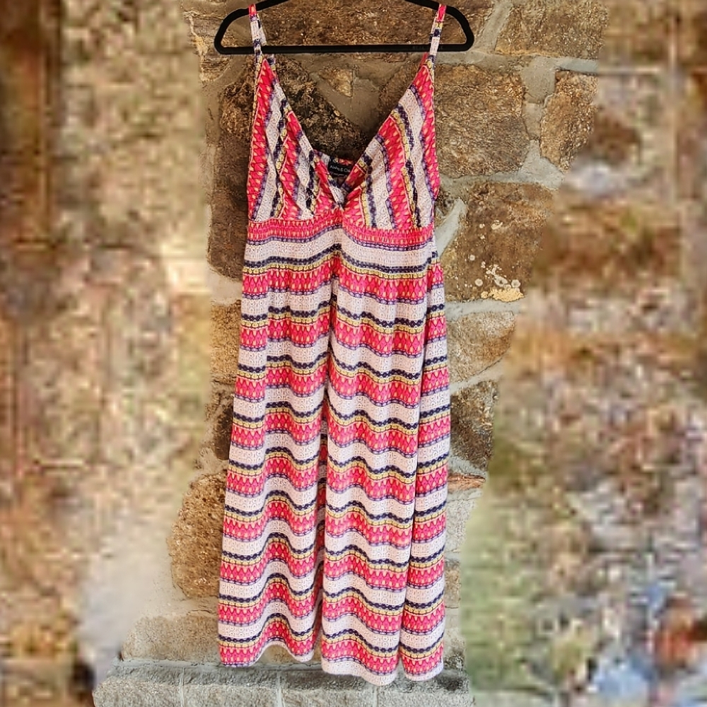 Alisha & Chloe Striped Spaghetti Strap Maxi Dress Size 1X Lightweight
